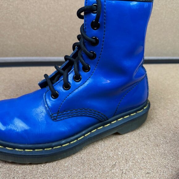 Dr Martens 1460 Boot in Royal Blue Patent Leather Size Womens 5 / EU 36 - Picture 6 of 9